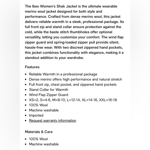 Ibex 100% Merino Wool Shak Full Zip Jacket Womens Size Small - Picture 5 of 14